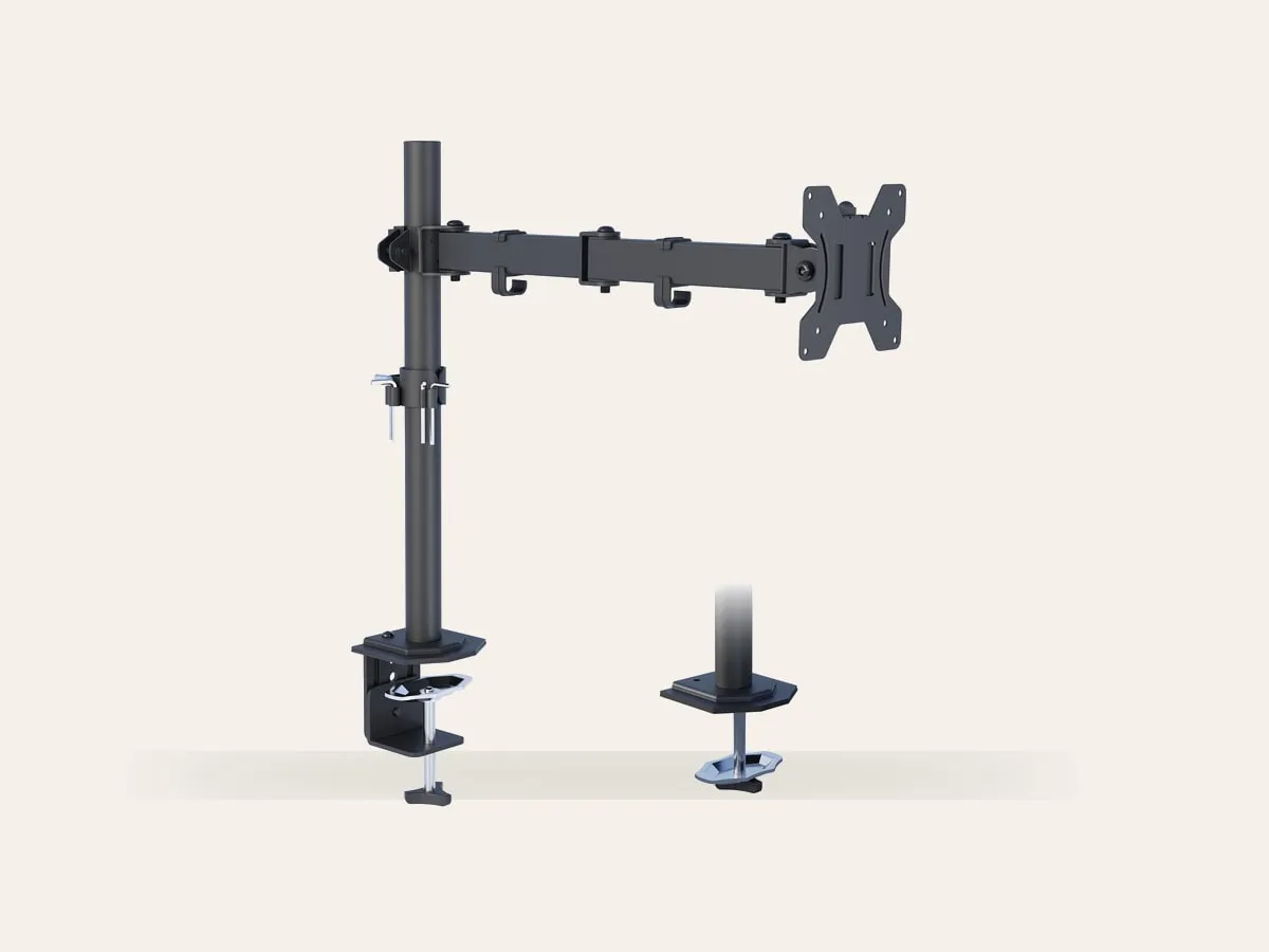 BONTEC single monitor arm desk mount with clamp and VESA plate